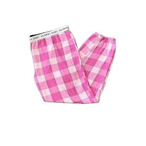 Victoria's Secret Pink Plaid Pajama Bottoms Size XL